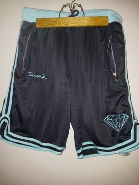 Diamond Supply Co. Black Shorts with Light Blue Trim